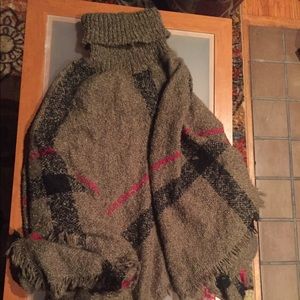 Cozy poncho made by local designer